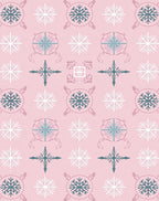 Pale Pink Snowflake Medallion Mix Rug