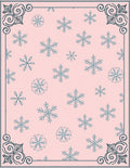 Pale Pink Snowflake Scatter Border Rug