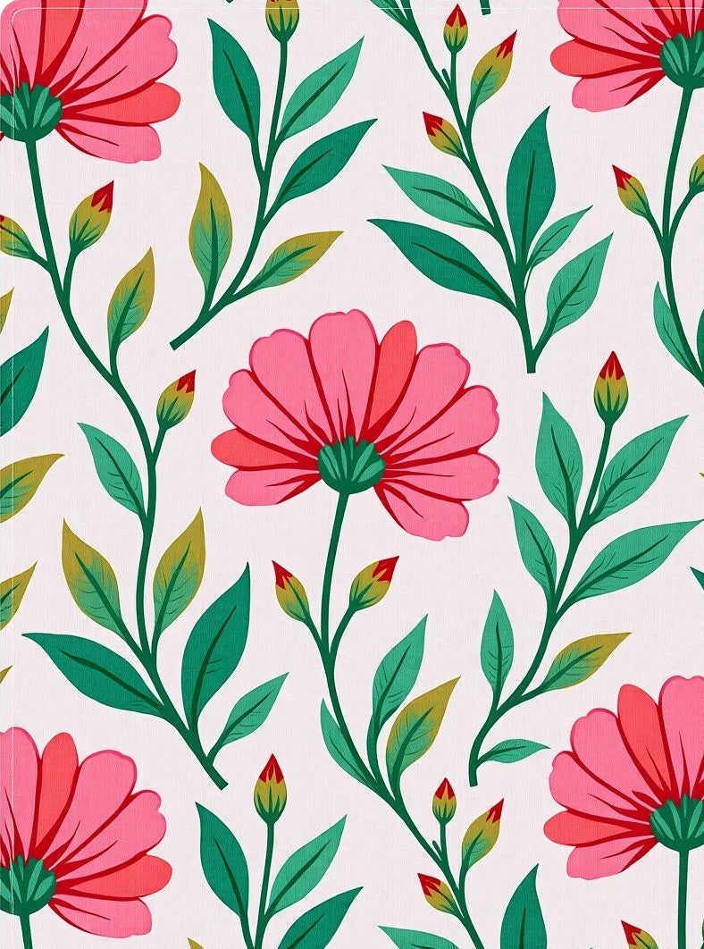 Bright Pink Floral Branches Blossom Rug