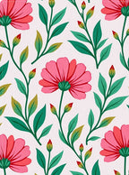 Bright Pink Floral Branches Blossom Rug
