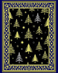 Midnight Blue Yellow Tree Garland Rug