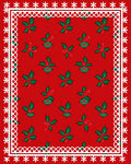 Festive Red Holly Berry Cluster Rug