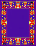 Vibrant Red Nutcracker Border Design Rug