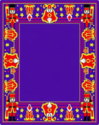 Vibrant Red Nutcracker Border Design Rug