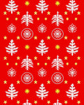 Red White Christmas Tree Snowflakes Burst Rug