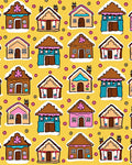 Gingerbread Houses Candy Swirl Background Rug