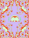 Swirling Floral Butterfly Lavender Rug