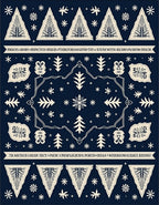 Navy Blue Winter Forest Medallion Rug