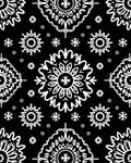 Black White Intricate Snowflake Medallion Rug