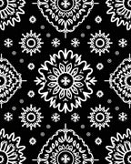 Black White Intricate Snowflake Medallion Rug