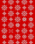 Crimson Cold Starburst Snowfall Pattern Rug