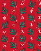 Crimson Evergreen Snow Flurry Rug