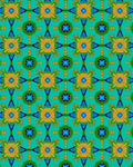 Golden Yellow Starburst Teal Geometric Rug