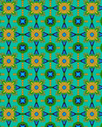 Golden Yellow Starburst Teal Geometric Rug