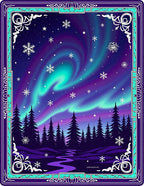 Northern Lights Forest Snowflake Sky Rug