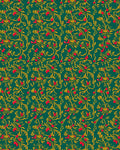 Emerald Green Red Berry Vine Rug
