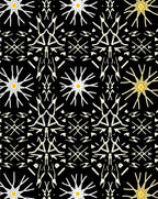 Tribal Black Yellow Starburst Rug