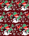 Charming Snowman Festive Christmas Scene Rug