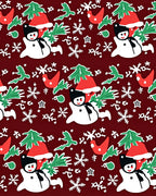 Charming Snowman Festive Christmas Scene Rug