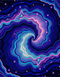 Cosmic Swirl Blue Pink Nebula Rug