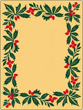 Crimson Berry Vine Botanical Border Rug
