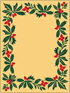 Crimson Berry Vine Botanical Border Rug
