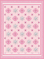 Pink Coral Floral Swirl Repeat Rug