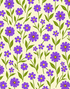 Purple Daisy Floral Meadow Rug