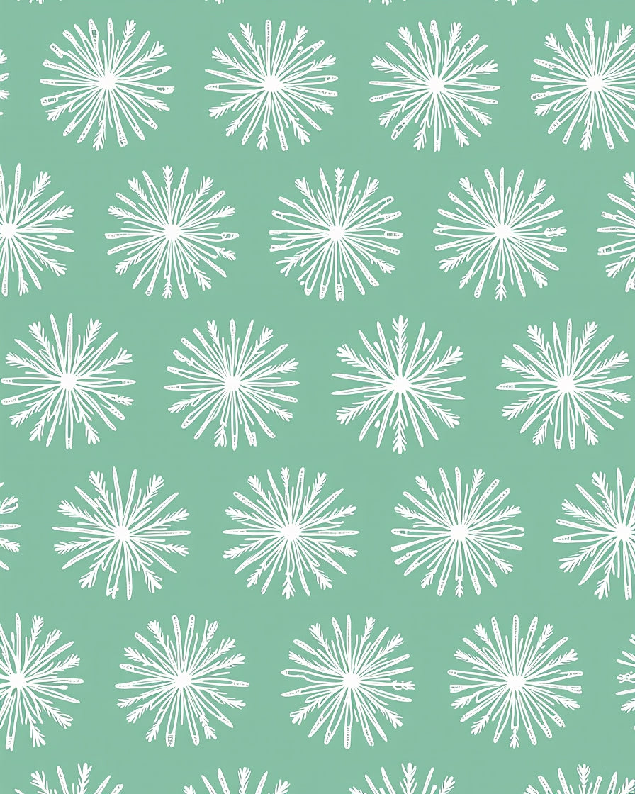 White Starburst Teal Background Rug