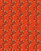 Ornate Scarlet Vine Bloom Rug