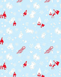 Winter Village Red White Snowflakes Rug