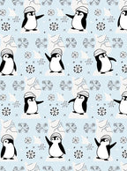 Whimsical Penguin Snowflakes Winter Wonder Rug
