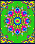 Vibrant Emerald Floral Medallion Rug