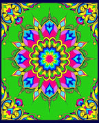 Vibrant Emerald Floral Medallion Rug