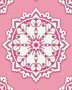 Pink Lace Mandala Floral Rug