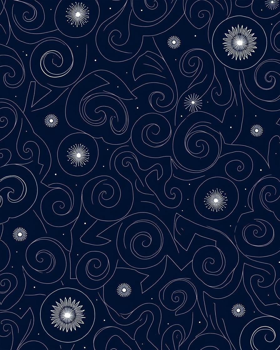 Midnight Swirl Starburst Celestial Rug
