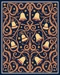 Golden Bells with Red Accents Swirl Rug