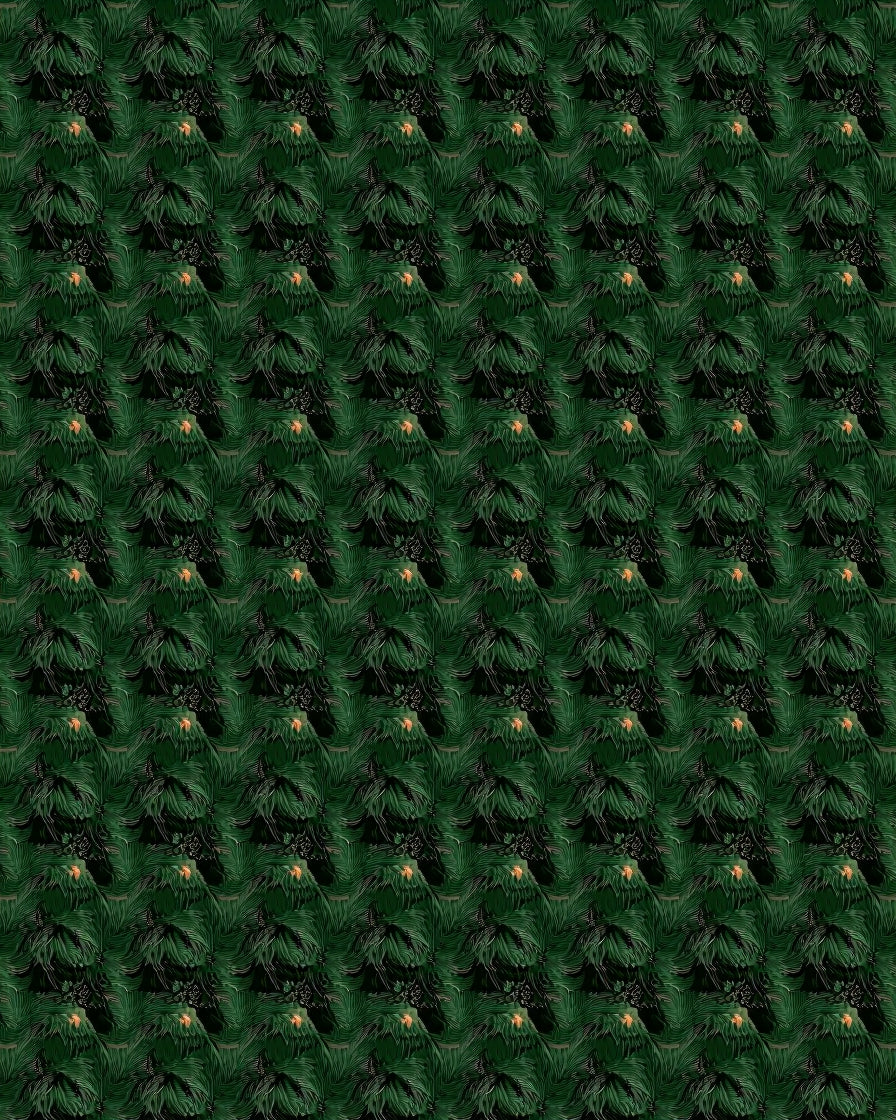 Deep Forest Green Pine Needle Rug
