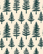 Forest Green Evergreen Trees Rug