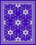 Bold Blue Geometric Starburst Rug