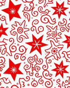 Red Star Swirls Repeating Pattern Rug