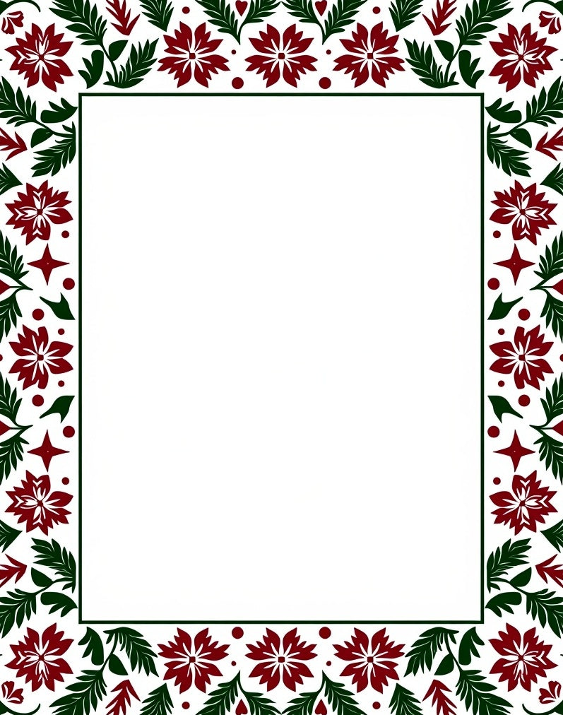 Crimson Green Floral Border Rug