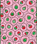 Pink Red Green Christmas Ornament Cluster Rug