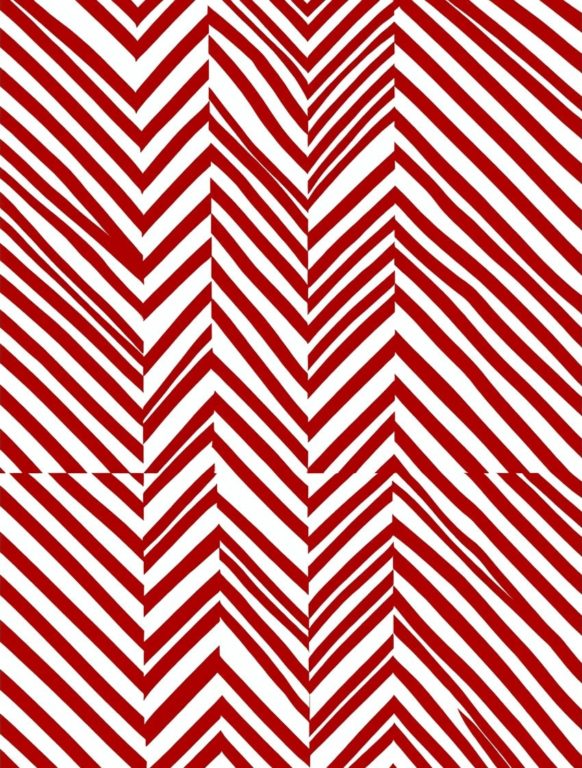 Bold Red Chevron Jagged Stripe Rug