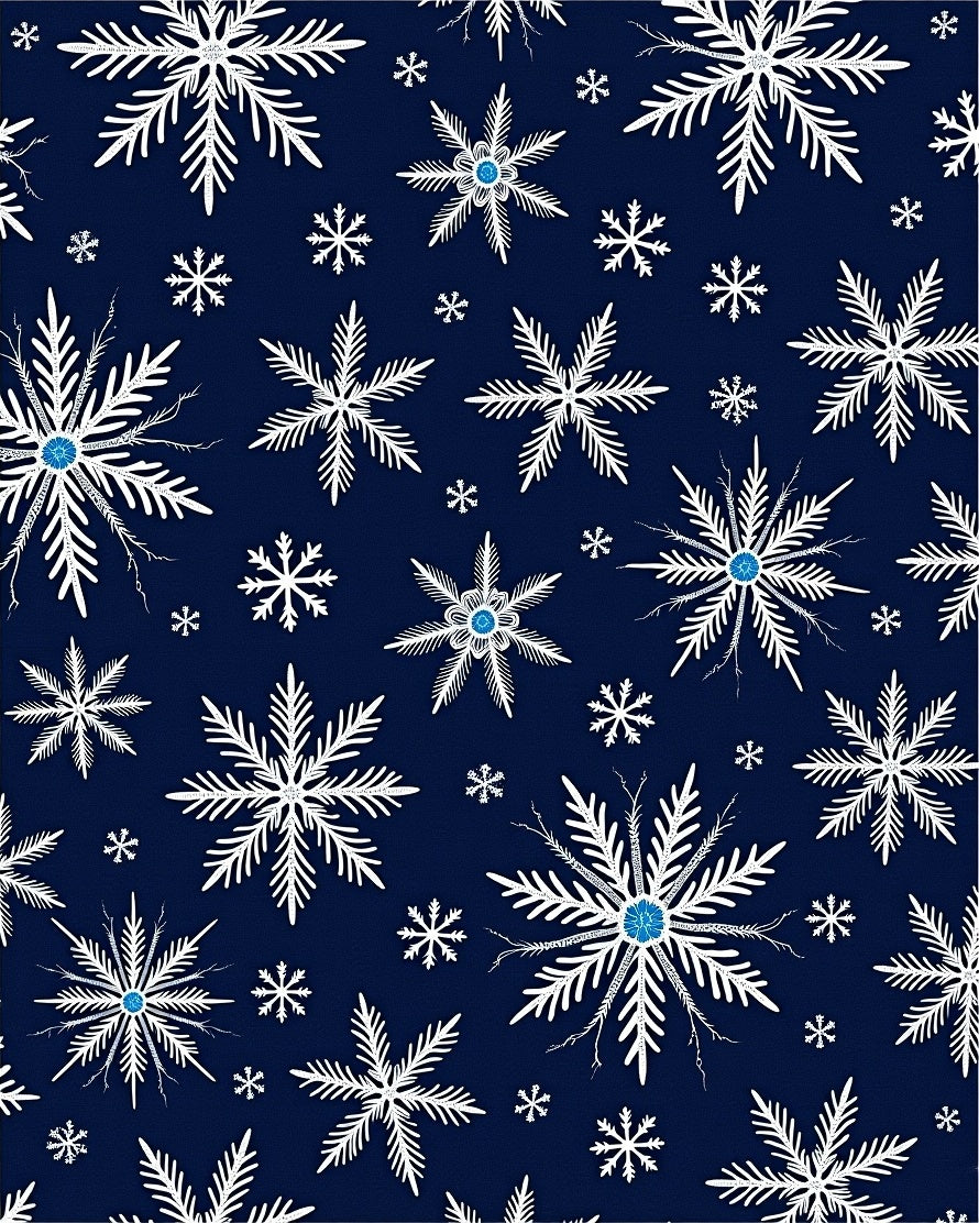Midnight Blue Snowflake Cluster Rug