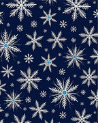 Midnight Blue Snowflake Cluster Rug