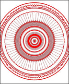 Crimson concentric circles mandala Rug