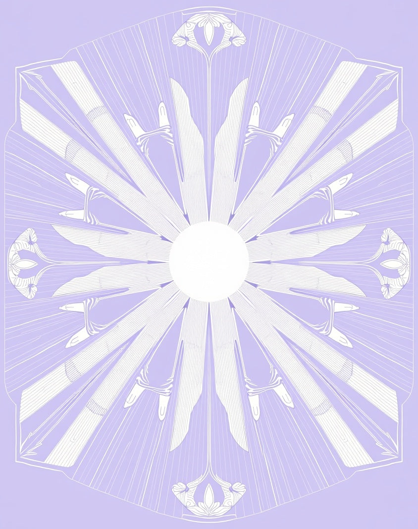 Lavender Sunburst Floral Medallion Rug