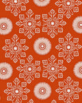 Orange White Starburst Floral Arrangement Rug