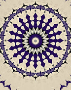 Deep Purple Cream Sunburst Mandala Rug